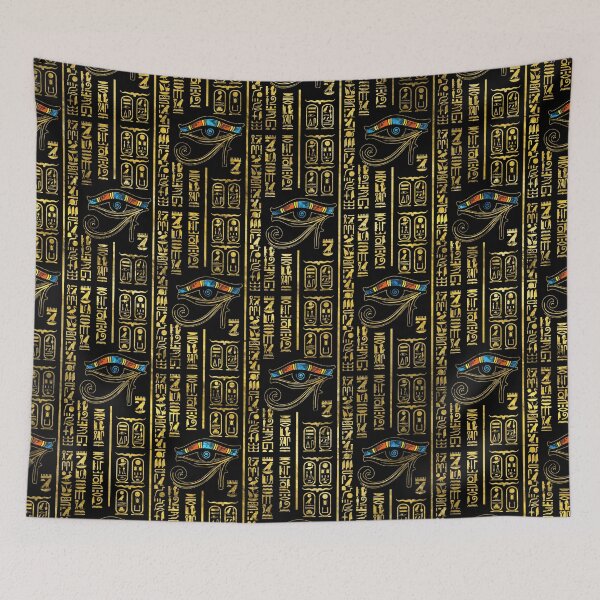 Item preview, Eye of Horus and Egyptian hieroglyphs pattern designed and sold by Nartissima.