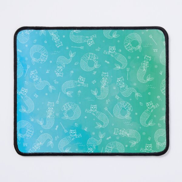 Item preview, Blue Green Purrmaid Pattern designed and sold by PizzaCatStudio.