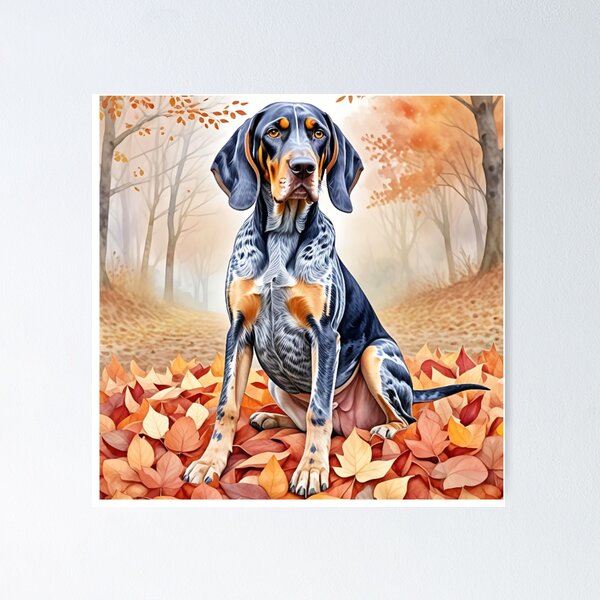 Item preview, Bluetick Coonhound In Autumn designed and sold by TheAnimalZ00.