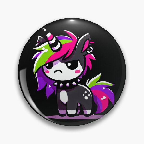 Item preview, "Punk Attitude" - The Emo Grumpy Unicorn designed and sold by 3DAF.