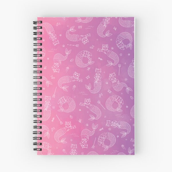 Aperçu de l'œuvre Motif Purrmaid rose violet créée et vendue par PizzaCatStudio.