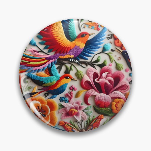 Item preview, Otomi flowers and birds designed and sold by edleon.