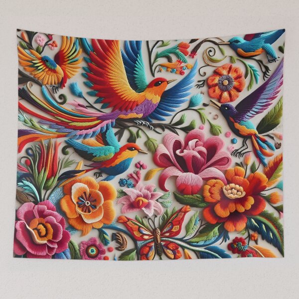 Item preview, Otomi flowers and birds designed and sold by edleon.