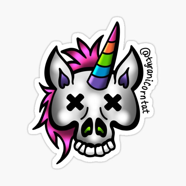 Unicorn Skull Sticker