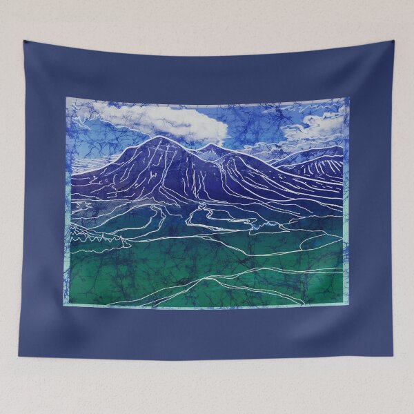 Item preview, Batik Mountain Landscape Painting designed and sold by AuroraXGreen.