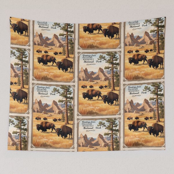 Item preview, Theodore Roosevelt National Park Postcard Vintage Retro Travel Vintage designed and sold by TravelPostcardGems.