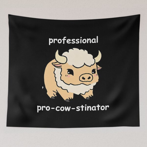 Item preview, Cute Bison Professional Procrastinator Funny Pro-cow-Stinator Lover designed and sold by FociCreate.