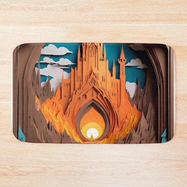 Item preview, Ancient Volcanic City Paper Cut designed and sold by PaintedPixels01.