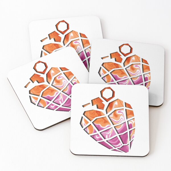 Item preview, Lesbian Pride heart grenade designed and sold by lindseycooper1.