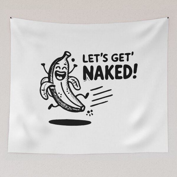 Item preview, Funny Cartoon Banana Jumping Out of Peel - Let's Get Naked! designed and sold by KARTICK DUTTA.