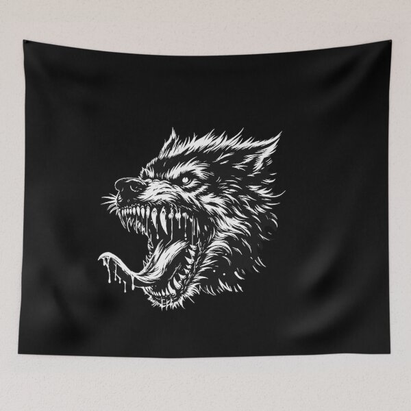 Item preview, Dark Art Wolf Beast Horror Wild Life Night Vintage Grunge Tattoo designed and sold by MORSPECTIVE.