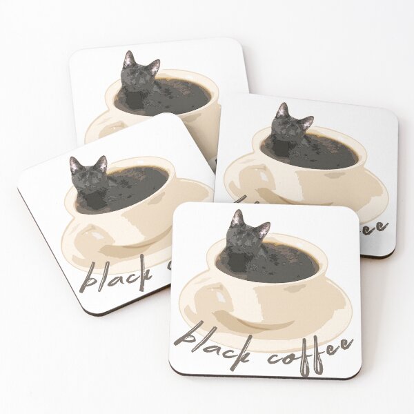 Item preview, black coffee with cat  designed and sold by biancallorin.