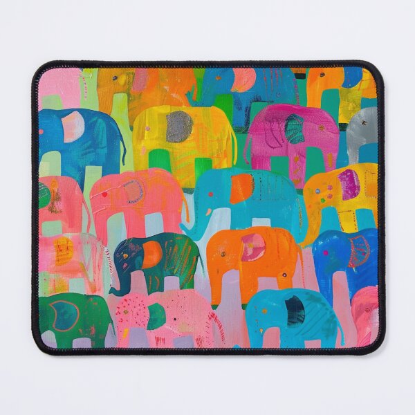 Item preview, drawing geometric seamless elephant pattern,vintageมcolorful African Indian elephant designed and sold by HerbGimmick.