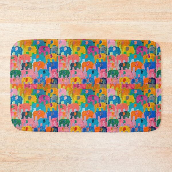 Item preview, drawing geometric seamless elephant pattern,vintageมcolorful African Indian elephant designed and sold by HerbGimmick.
