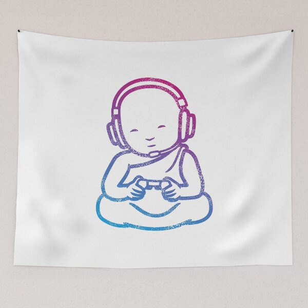 Item preview, Buddha Headphones Gamer - Buddhist Monk Video Games designed and sold by propellerhead.