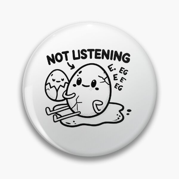 Item preview, Funny 'Not Listening' Cracked Egg Cartoon  designed and sold by KARTICK DUTTA.