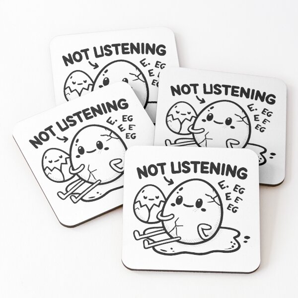Item preview, Funny 'Not Listening' Cracked Egg Cartoon  designed and sold by KARTICK DUTTA.