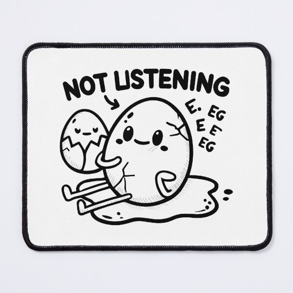 Item preview, Funny 'Not Listening' Cracked Egg Cartoon  designed and sold by KARTICK DUTTA.