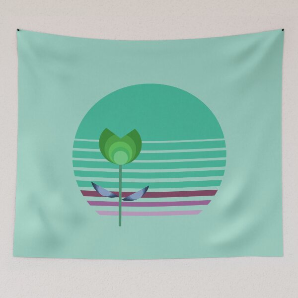 Item preview, Coastal Style Bauhaus Inspired Retro Sunset Flower 2 of 4 designed and sold by Beachy.