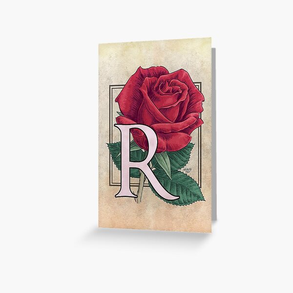 R is for Rose card Greeting Card