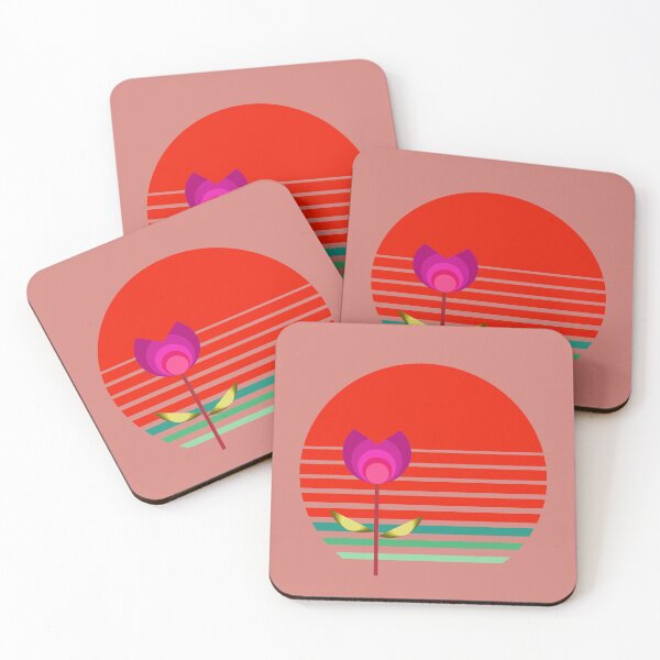 Item preview, Coastal Style Bauhaus Inspired Retro Sunset Flower 4 of 4 designed and sold by Beachy.