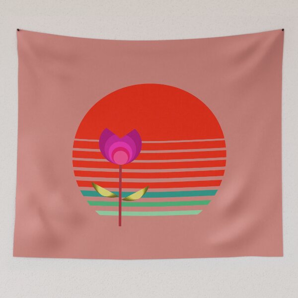 Item preview, Coastal Style Bauhaus Inspired Retro Sunset Flower 4 of 4 designed and sold by Beachy.