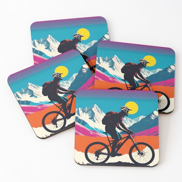 Item preview, MTB Rider Silhouette Against Sunset designed and sold by GrizzlyCollective.