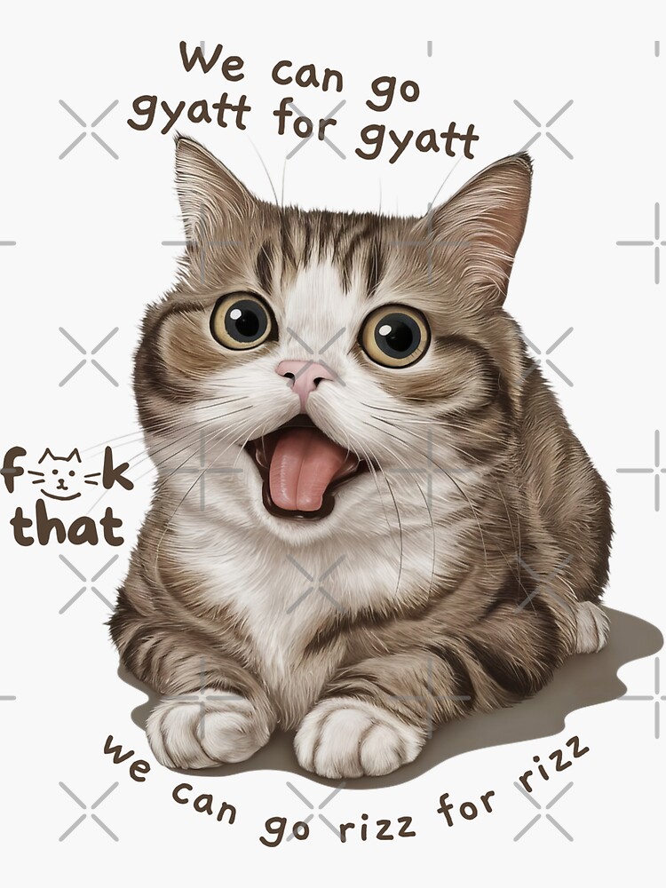 we can go gyatt for gyatt we can go rizz for rizz cute cat meme 