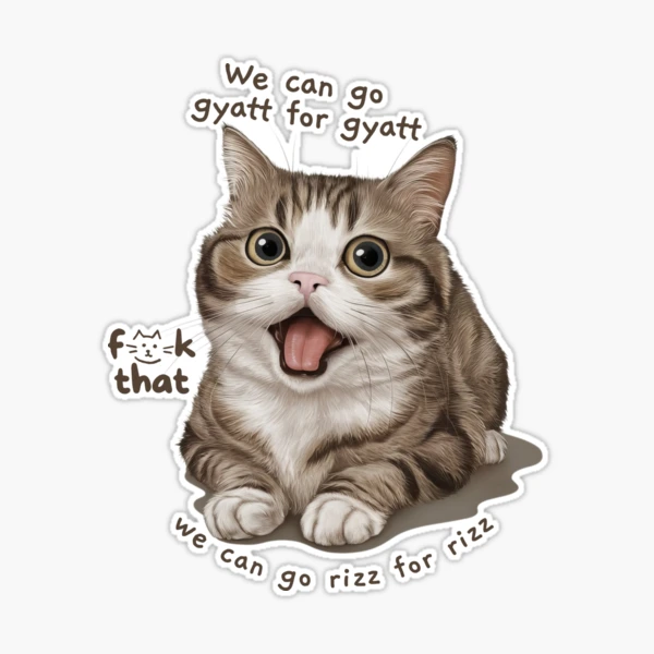 we can go gyatt for gyatt we can go rizz for rizz cute cat meme 