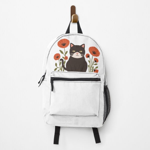 Item preview, Cute, chubby, funny black kitten among poppies. designed and sold by SaraSumi.