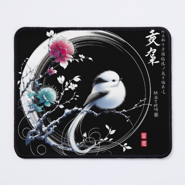 Item preview, Japanese Calligraphy Bird Shima-Enaga Tranquil Sumi-e designed and sold by NEUMANN ArtWear Boutique.