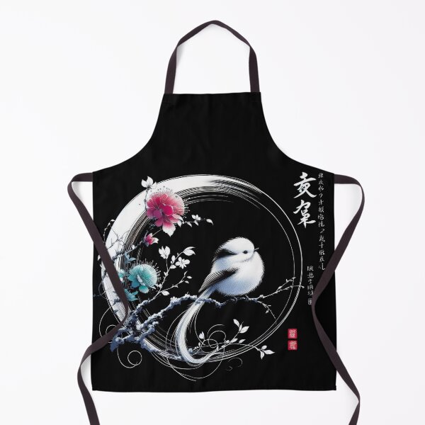 Item preview, Japanese Calligraphy Bird Shima-Enaga Tranquil Sumi-e designed and sold by NEUMANN ArtWear Boutique.