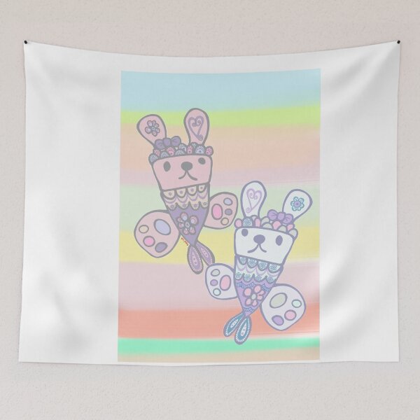 Item preview, Pair of Sushi Mermaid Unicorn Bunnies designed and sold by Childish-Works.