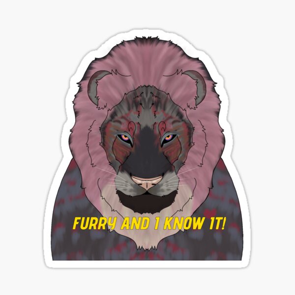 Item preview, Furry and I know lion version  designed and sold by Rezika.