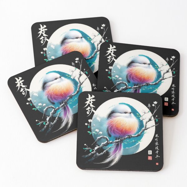 Item preview, Japanese Calligraphy Bird Shima-Enaga Tranquil Sumi-e designed and sold by NEUMANN ArtWear Boutique.