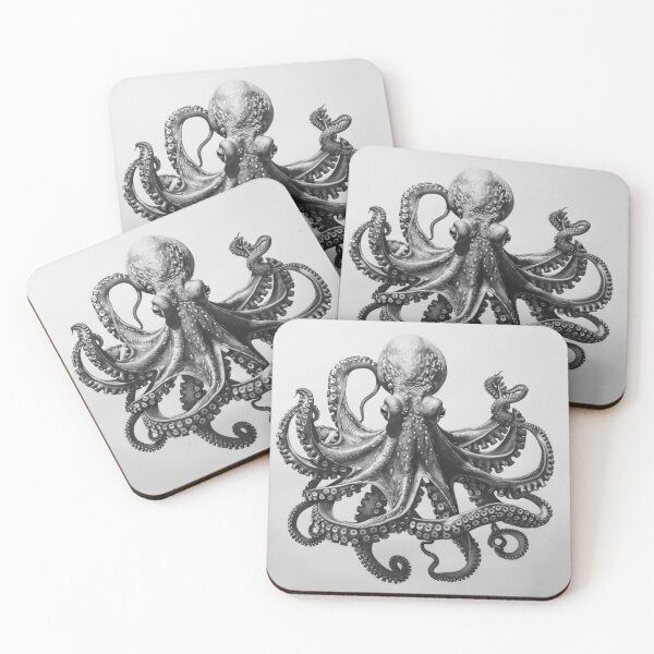 Item preview, Black and white Octopus pencil drawing designed and sold by Pencil-Art.