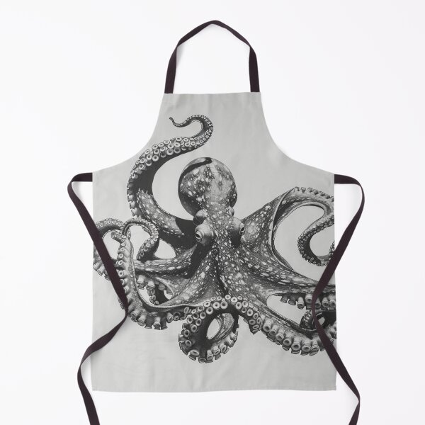 Item preview, Black and white Octopus pencil drawing designed and sold by Pencil-Art.