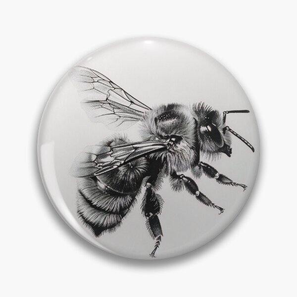 Item preview, Black and white Bee pencil drawing designed and sold by Pencil-Art.