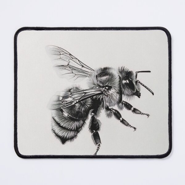 Item preview, Black and white Bee pencil drawing designed and sold by Pencil-Art.