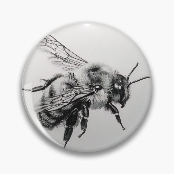 Item preview, Black and white Bee pencil drawing designed and sold by Pencil-Art.
