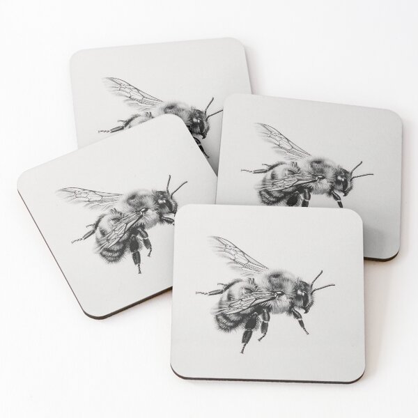 Item preview, Black and white Bee pencil drawing designed and sold by Pencil-Art.