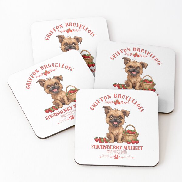 Item preview, Coquette Aesthetic Dog Strawberry market paws picked daily sweet and fresh griffon bruxellois designed and sold by GoodyPaws.