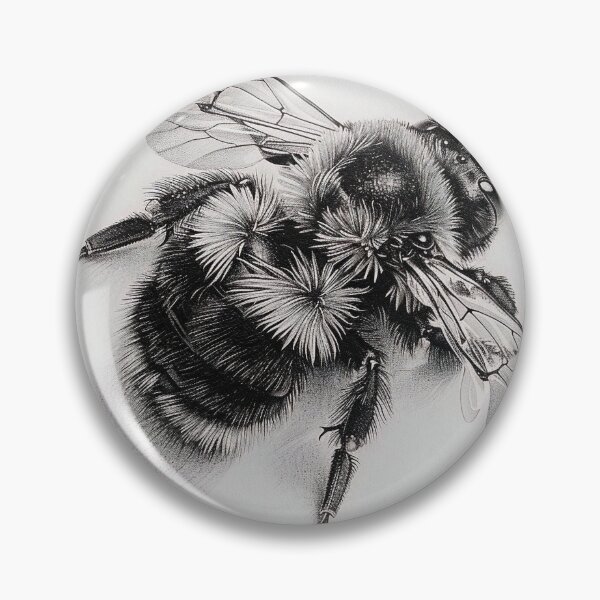 Item preview, Black and white Bee pencil drawing designed and sold by Pencil-Art.