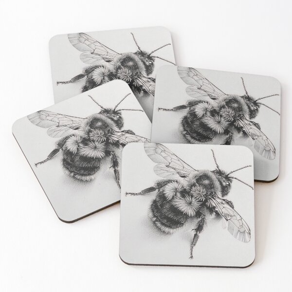 Item preview, Black and white Bee pencil drawing designed and sold by Pencil-Art.
