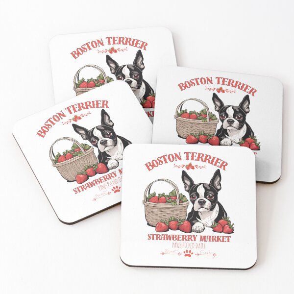 Item preview, Coquette Aesthetic Dog Strawberry market paws picked daily sweet and fresh boston terrier designed and sold by GoodyPaws.