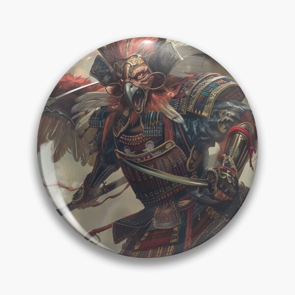 Item preview, Samurai Bird Warrior in Epic Battle Scene designed and sold by sowhatesttop.