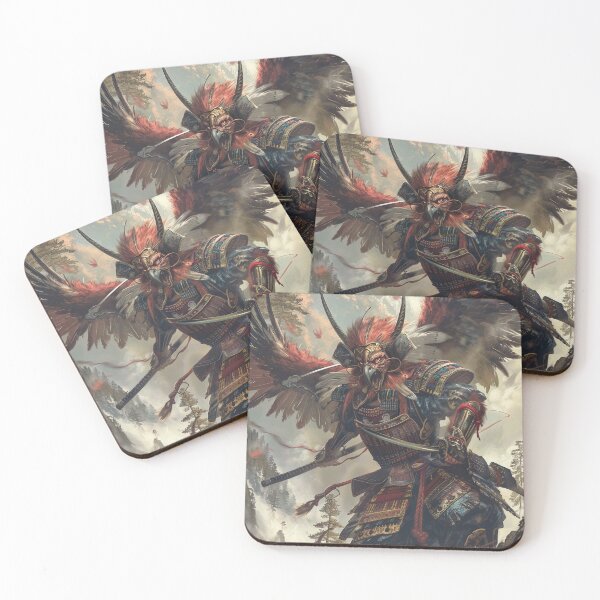 Item preview, Samurai Bird Warrior in Epic Battle Scene designed and sold by sowhatesttop.