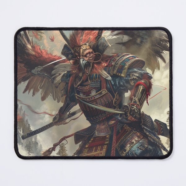 Item preview, Samurai Bird Warrior in Epic Battle Scene designed and sold by sowhatesttop.