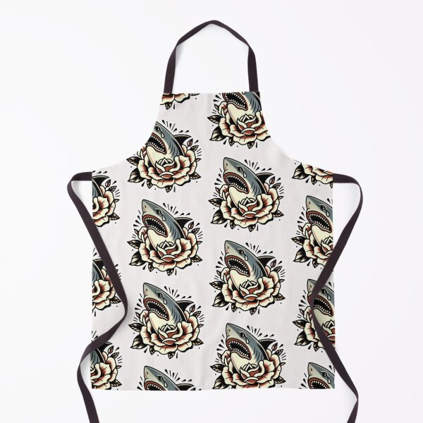 Item preview, shark retro tattoo flash designed and sold by Ratatatts.