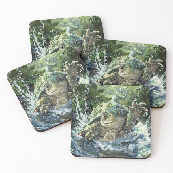 Item preview, Playful Turtle Splashing in Enchanted Forest Stream designed and sold by sowhatesttop.